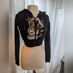 Ed Hardy Black Tee with Red Logo